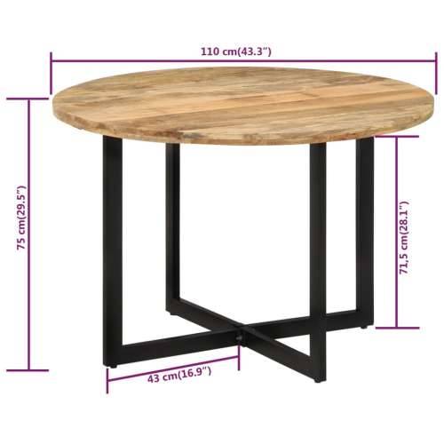 Blagovaonski stol 110 x 75 cm od masivnog drva manga  110 x 75 cm 1 masivno drvo manga Cijena