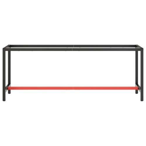 Okvir za radni stol mat crni i mat crveni 210x50x79 cm metalni Cijena
