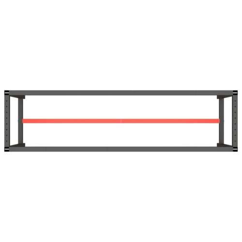 Okvir za radni stol mat crni i mat crveni 210x50x79 cm metalni Cijena