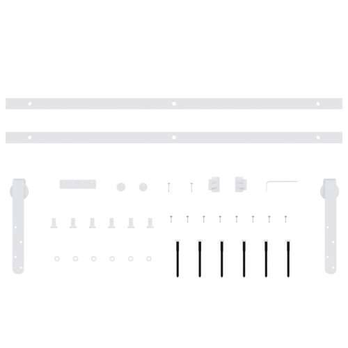 Mini set za klizna vrata ormarića ugljični čelik bijeli 122 cm - Bijela 122 cm 1 Jednokrilna vrata Cijena