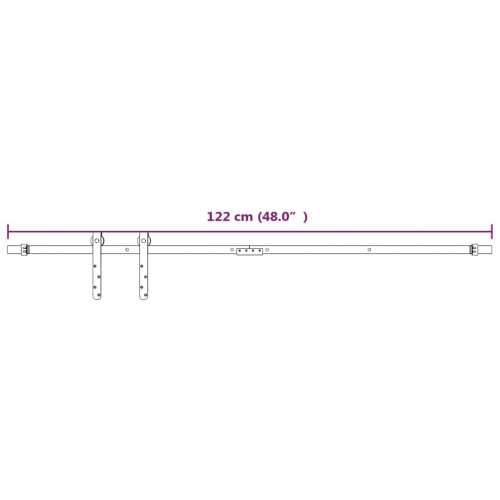 Mini set za klizna vrata ormarića ugljični čelik bijeli 122 cm - Bijela 122 cm 1 Jednokrilna vrata Cijena