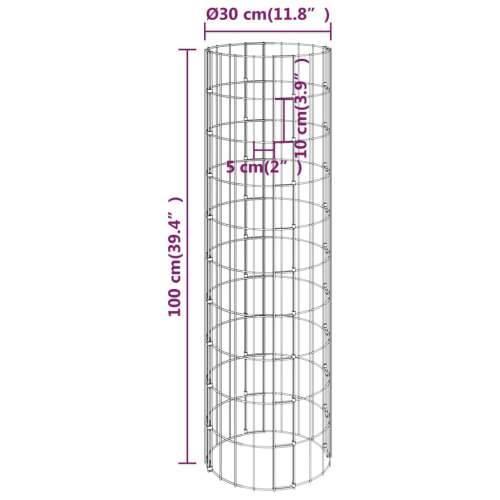 Kružne gabionske gredice 3 kom pocinčani čelik Ø 30 x 100 cm - Ø 30 x 100 cm (3 kom) 1 Cijena