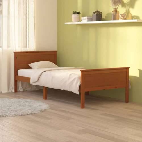 Okvir za krevet od masivne borovine smeđa boja meda 90 x 200 cm boja meda 90 x 200 cm Cijena