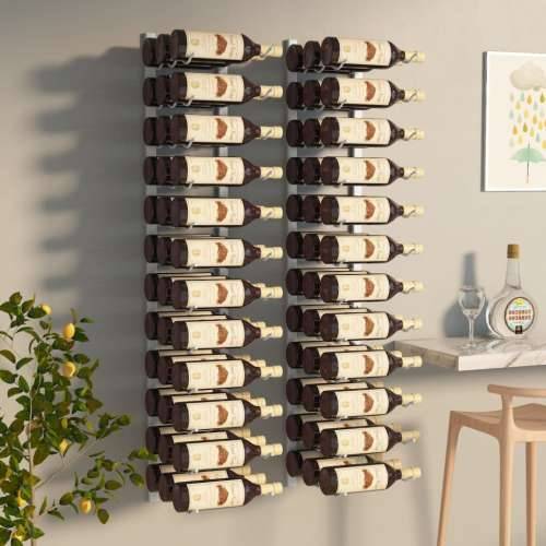Zidni stalak za vino za 36 boca 2 kom bijeli željezni Cijena