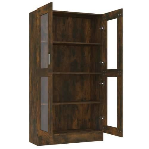 Vitrina boja dimljenog hrasta 82,5 x 30,5 x 185,5 cm drvena - Dimljeni hrast 1 150 cm Cijena