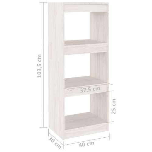 Ormarić za knjige / pregrada bijeli 40x30x103,5 cm od borovine - Bijela 1 103.5 cm 40 cm Cijena
