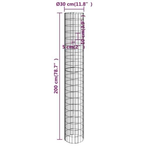 Kružne gabionske gredice 3 kom pocinčani čelik Ø 30 x 200 cm - Ø 30 x 200 cm (3 kom) 1 Cijena
