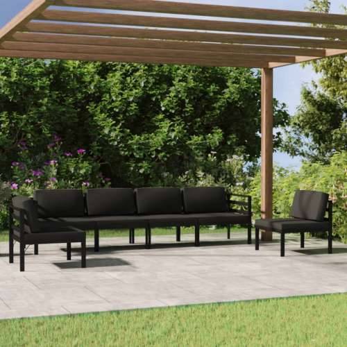 6-dijelna vrtna garnitura s jastucima aluminijska antracit - 2x kutna + 4x srednja 1 Cijena