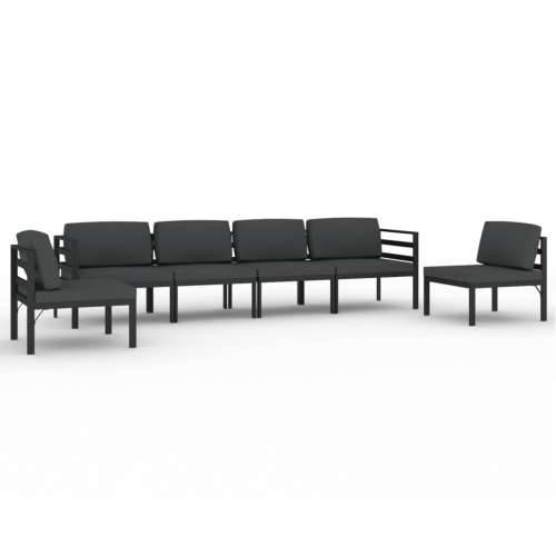 6-dijelna vrtna garnitura s jastucima aluminijska antracit - 2x kutna + 4x srednja 1 Cijena