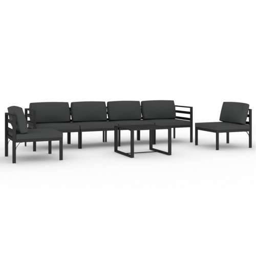 7-dijelna vrtna garnitura s jastucima aluminijska antracit - 2x kutna + 4x srednja + stol 1 Cijena