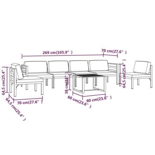7-dijelna vrtna garnitura s jastucima aluminijska antracit - 2x kutna + 4x srednja + stol 1 Cijena