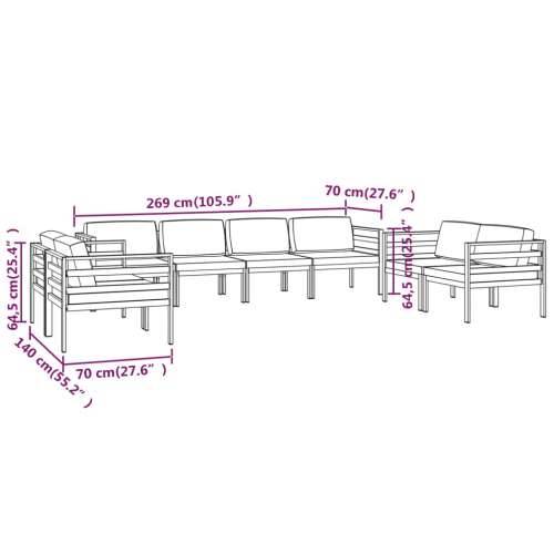 8-dijelna vrtna garnitura s jastucima aluminijska antracit - 6x kutna + 2x srednja 1 Cijena
