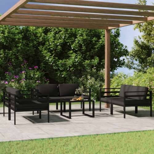 7-dijelna vrtna garnitura s jastucima aluminijska antracit 6x kutna + stol 1 Cijena