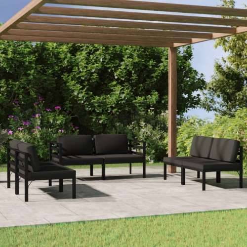 6-dijelna vrtna garnitura s jastucima aluminijska antracit 4x srednja + 2x kutna 1 Cijena