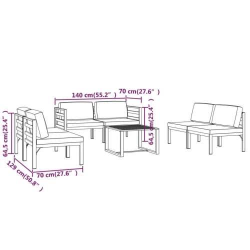 6-dijelna vrtna garnitura s jastucima aluminijska antracit 4x srednja + 2x kutna 1 Cijena