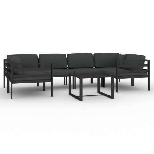 7-dijelna vrtna garnitura s jastucima aluminijska antracit - 4x kutna + 2x srednja + stol 1 Cijena