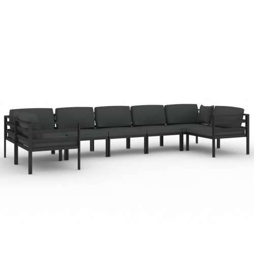 7-dijelna vrtna garnitura s jastucima aluminijska antracit 4x kutna + 3x srednja 1 Cijena