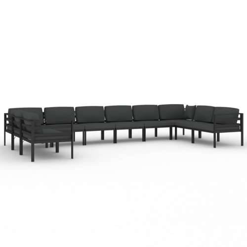 10-dijelna vrtna garnitura s jastucima aluminijska antracit - 4x kutna + 6x srednja 1 Cijena