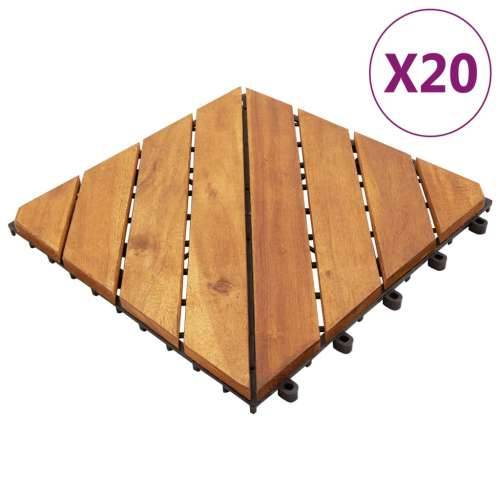 Pločice za trijem 20 kom smeđe 30 x 30 cm masivno drvo bagrema Cijena