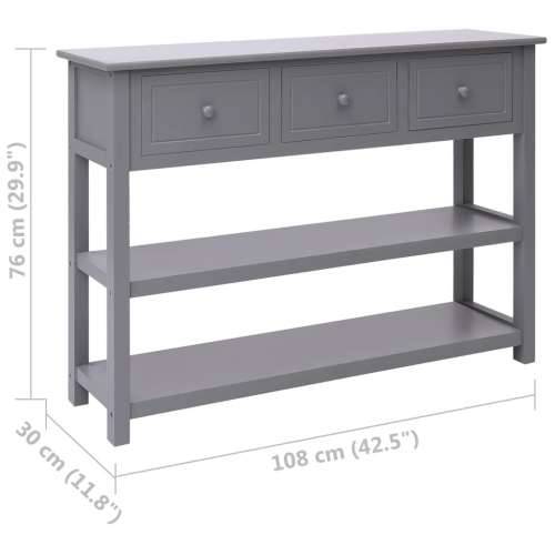 Komoda siva 108 x 30 x 76 cm od masivnog drva paulovnije  - Siva 1 Cijena