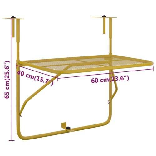 Balkonski stol zlatni 60 x 40 cm čelični Cijena