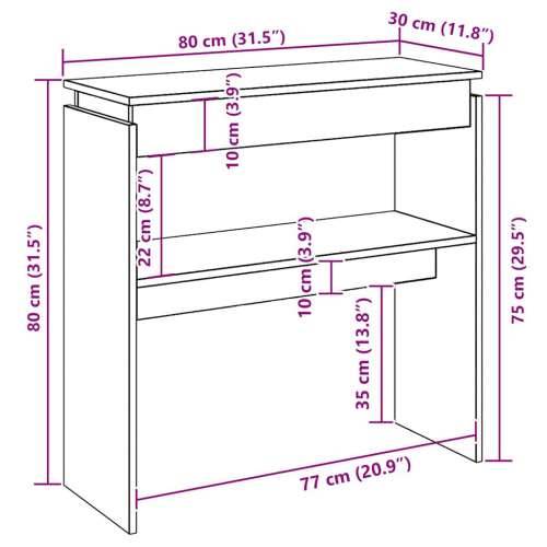 Konzolni stol boja smeđeg hrasta 80x30x80 cm konstruirano drvo - Smeđi hrast 1 80 cm Cijena