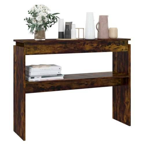 Konzolni stol dimljeni hrast 102x30x80 cm od konstruiranog drva - Dimljeni hrast 1 102 cm Cijena