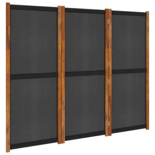 Sobna pregrada s 3 panela crna 210 x 180 cm Cijena
