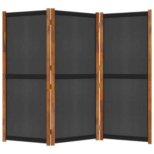 Sobna pregrada s 3 panela crna 210 x 180 cm Cijena