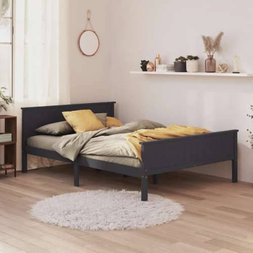 Okvir za krevet od masivne borovine sivi 160 x 200 cm - Siva 160 x 200 cm Cijena
