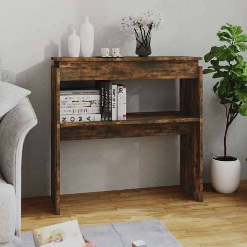 Konzolni stol boja hrasta 80 x 30 x 80 cm od konstruiranog drva - Dimljeni hrast 1 80 cm Cijena