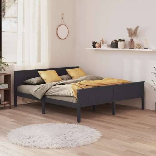 Okvir za krevet od masivne borovine sivi 200 x 200 cm - Siva 200 x 200 cm Cijena