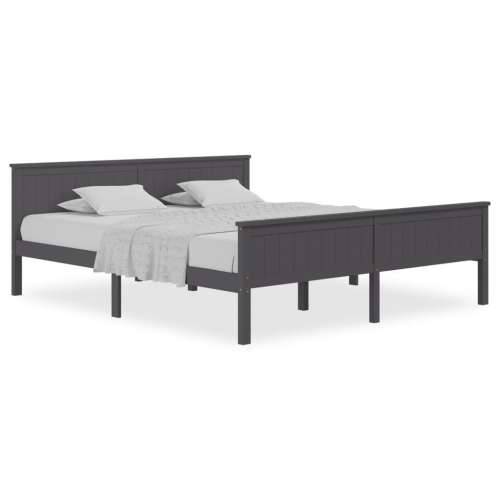 Okvir za krevet od masivne borovine sivi 200 x 200 cm - Siva 200 x 200 cm Cijena