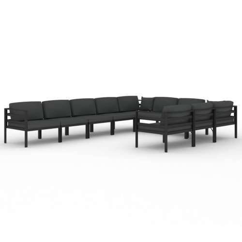 10-dijelna vrtna garnitura s jastucima aluminijska antracit - 4x kutna + 6x srednja 1 Cijena