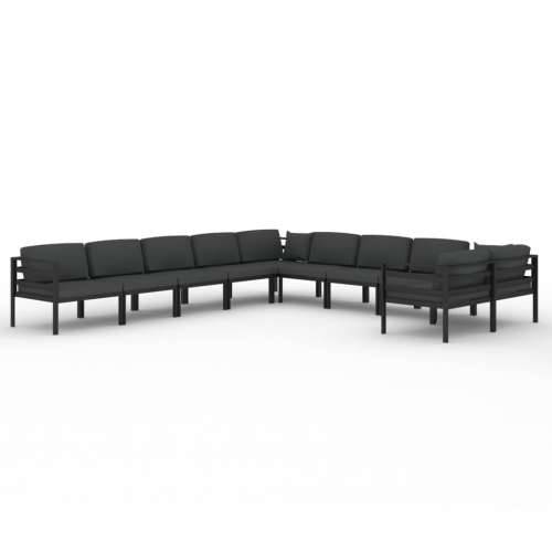 10-dijelna vrtna garnitura s jastucima aluminijska antracit - 6x srednja + 4x kutna 1 Cijena