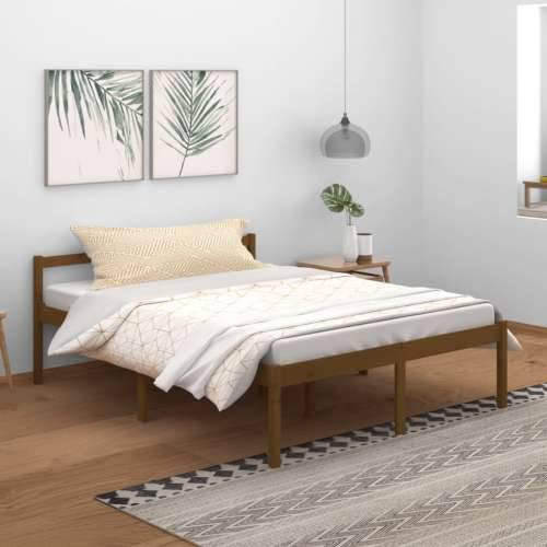 Krevet za starije osobe boja meda 150x200 cm bračni od borovine