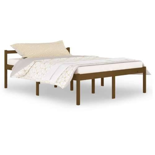Krevet za starije osobe boja meda 150x200 cm bračni od borovine Cijena