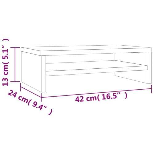 Stalak za monitor boja dimljenog hrasta 42 x 24 x 13 cm drveni - Dimljeni hrast 1 Cijena