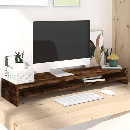 Stalak za monitor boja dimljenog hrasta 100 x 24 x 13 cm drveni - Dimljeni hrast 1 Cijena
