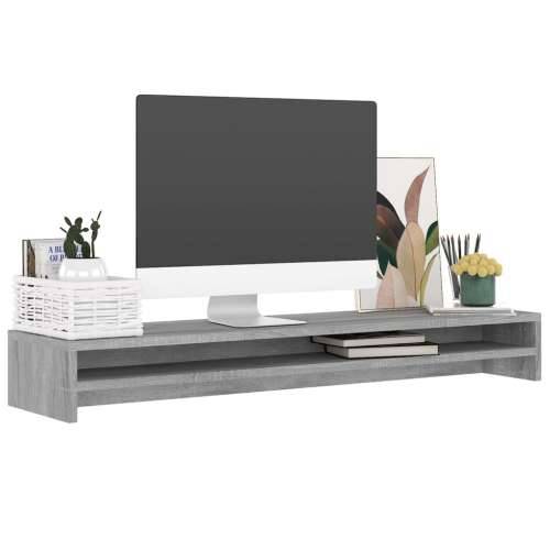Stalak za monitor boja sivog hrasta 100 x 24 x 13 cm drveni Cijena