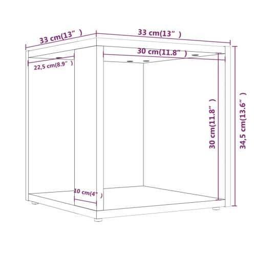 Bočni stolić boja hrasta sonome 33x33x34,5 cm konstruirano drvo - Sivi hrast sonoma 33 x 33 x 34.5 cm 1 Cijena