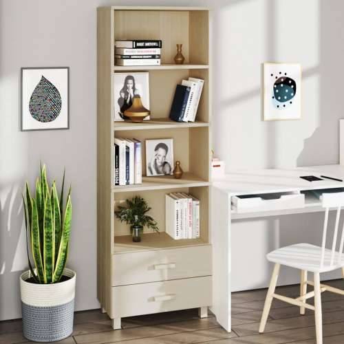 Visoka komoda HAMAR boja meda 60 x 35 x 180 cm masivna borovina - boja meda 1 Cijena