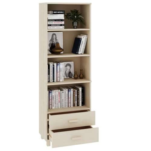 Visoka komoda HAMAR boja meda 60 x 35 x 180 cm masivna borovina - boja meda 1 Cijena