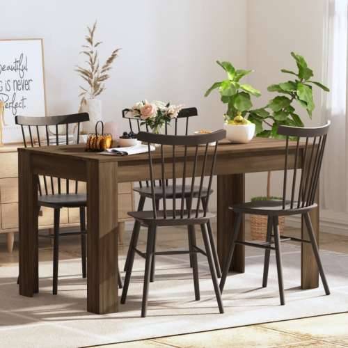 Blagovaonski stol boja smeđeg hrasta 140 x 74,5 x 76 cm drveni Cijena
