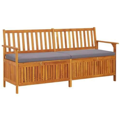 Klupa za pohranu s jastukom 170 cm od masivnog bagremovog drva - Smeđa i siva 170 x 63 x 84 cm 1 Cijena