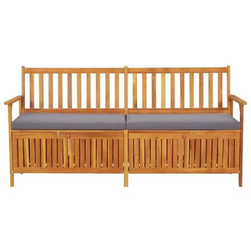 Klupa za pohranu s jastukom 170 cm od masivnog bagremovog drva - Smeđa i siva 170 x 63 x 84 cm 1 Cijena