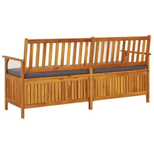 Klupa za pohranu s jastukom 170 cm od masivnog bagremovog drva - Smeđa i siva 170 x 63 x 84 cm 1 Cijena