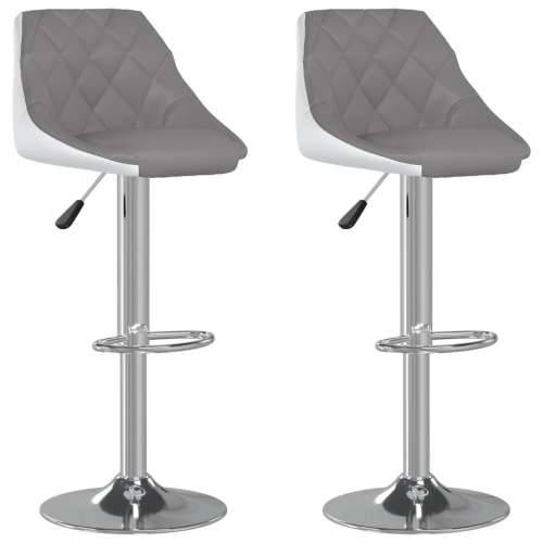 Barski stolci od umjetne kože 2 kom sivo-bijeli Cijena