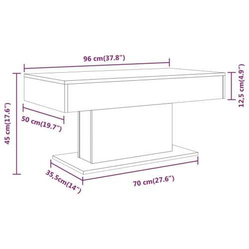 Stolić za kavu dimljeni hrast 96 x 50 x 45 cm konstruirano drvo - Dimljeni hrast 1 Cijena