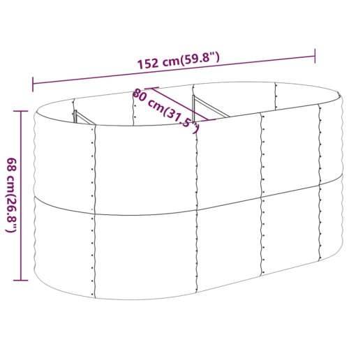 Povišena vrtna gredica od čelika 152x80x68 cm sivi Cijena